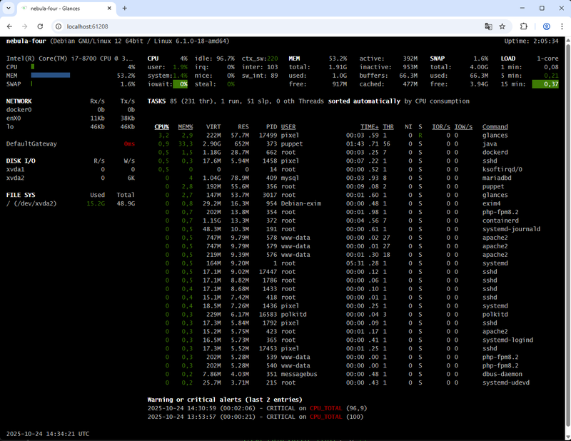 glances - browser screenshot