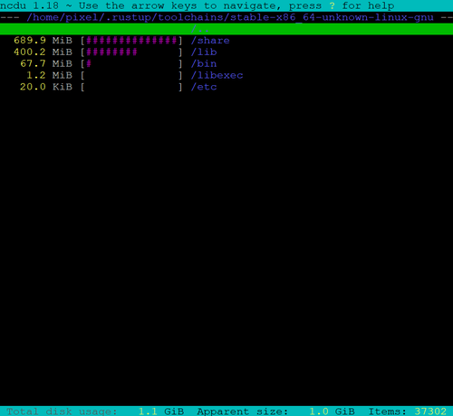 ncdu - screenshot